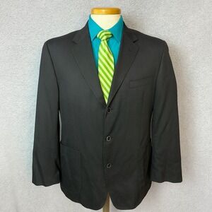 Johnston & Murphy Stripe Blazer Black XXL Mens Cotton Blend Suit Jacket NWT‎